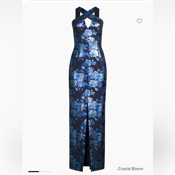 Black Halo metallic floral gown - Picture 2 of 8